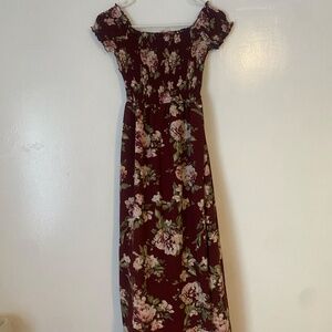 Burgundy Floral Dress